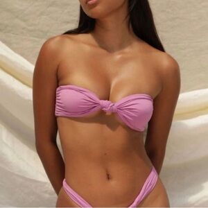 Stone Fox Swim Lele Top Wilde Rose Size L Pink 1036T Strapless Size Large